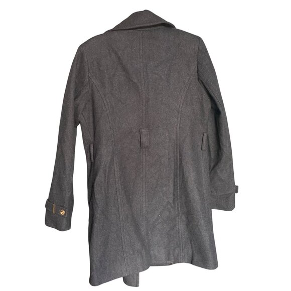 Michael Kors Womens Wool-Blend Charcoal Gray Pea Zip Coat Size 6 - Picture 7 of 7